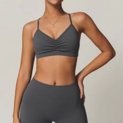 Ribbed Yoga Workout Fitness Gym Top Quick Dry Sports Bra
