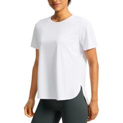 Womens Workout Short Sleeve Loose Fit Athletic Tees