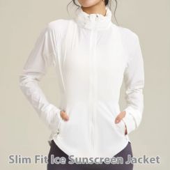 Womens Summer Slim Fit Sportswear Lightweight Breathable Sun Protection Yoga Top